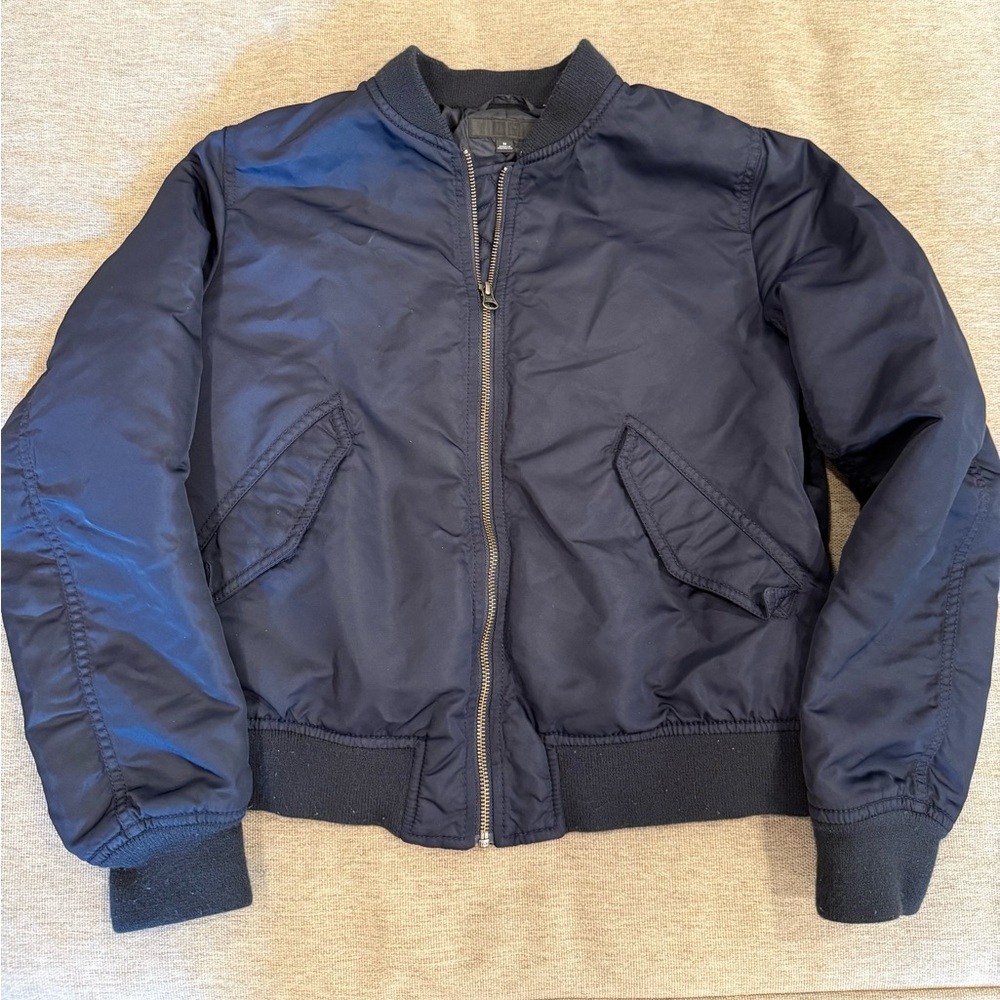 Uniqlo Navy Blue Bomber Jacket Cropped size M